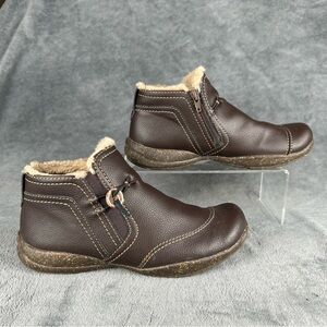 Clarks Collection Roseville Aster Ankle Boots Womens 9 Faux Fur Lined Warm Cozy